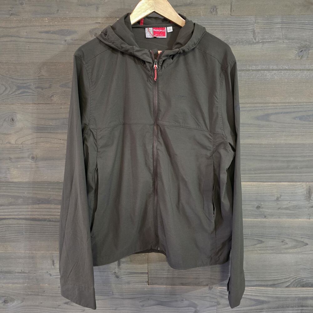 Craghoppers Men's XXL Hooded Outdoor Travel Jacket Olive Green Full Zip